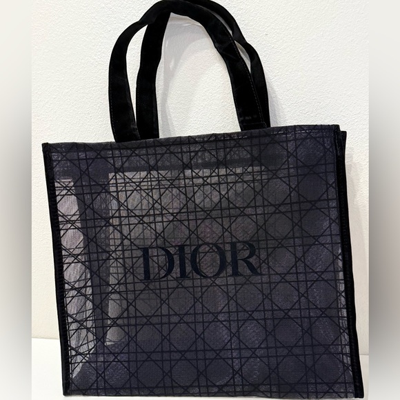Dior Beauty Handbags - Dior Beauty Black Logo Mesh Tote